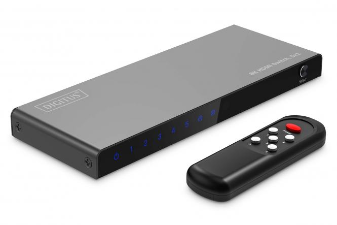 DIGITUS 5x1 HDMI Switch - 8K - 60Hz (4:4:4) - HDR - HDCP2.3 - Black