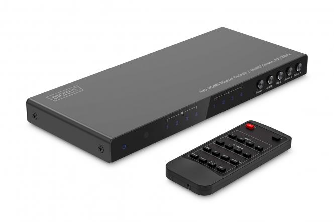 DIGITUS 4x2 HDMI Matrix Switch - Multi-Viewer - 4K - 30Hz - Black