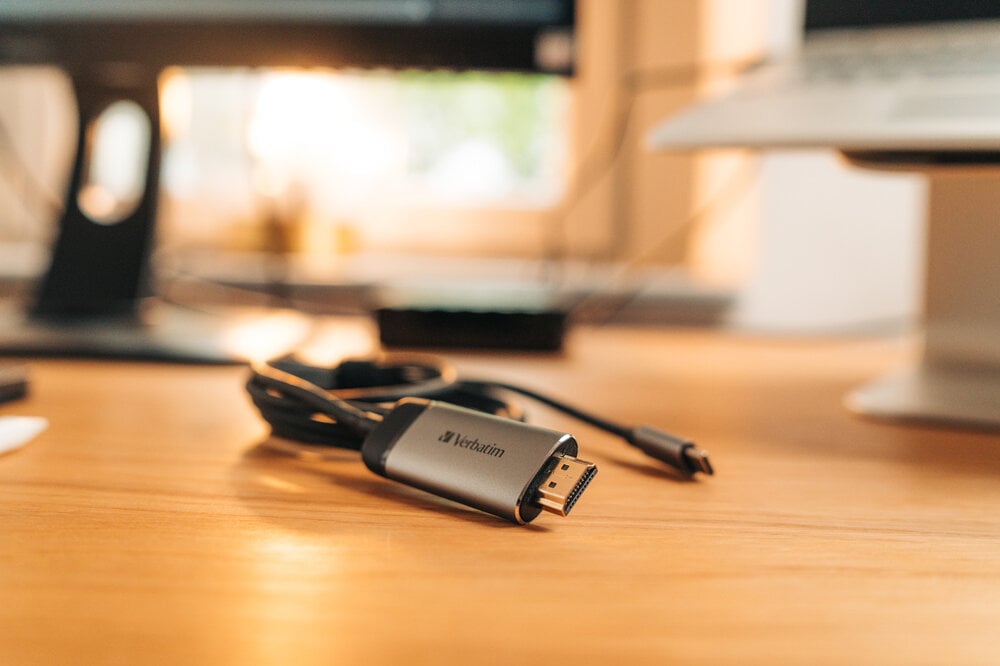 Verbatim 49144 video kabel adapter 1,5 m USB Type-C HDMI Zwart, Zilver