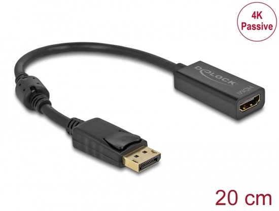 DeLOCK 63559 video kabel adapter 0,2 m DisplayPort HDMI Zwart