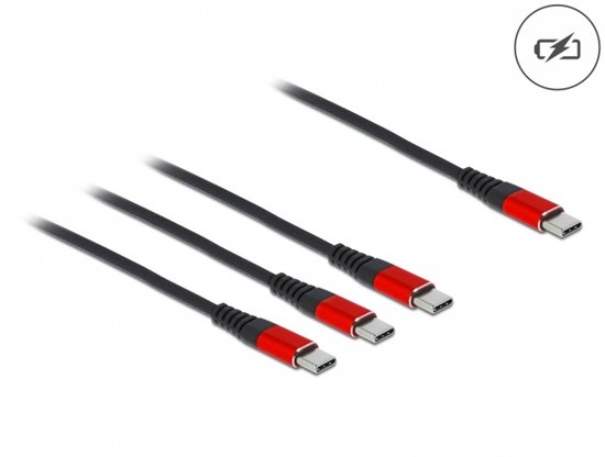 DeLOCK 86713 USB-kabel USB 2.0 1 m USB C Zwart, Rood
