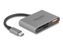 DeLOCK 91016 geheugenkaartlezer USB 3.2 Gen 2 (3.1 Gen 2) Type-C Grijs