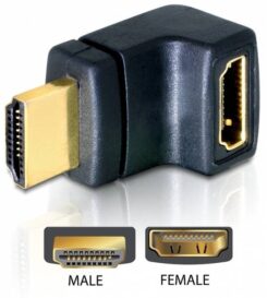 DeLOCK HDMI Stecker > HDMI Buchse 90° oben HDMI 1.3 Zwart