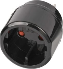 Brennenstuhl 1508450 netstekker adapter Type C (Europlug) Type A Zwart