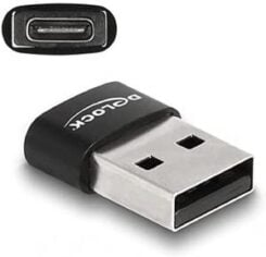 DeLOCK 60002 tussenstuk voor kabels USB A USB C Zwart