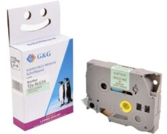 G&G 18771 labelprinter-tape Gold on green TZe