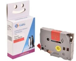 G&G 18772 labelprinter-tape Goud op rood TZe