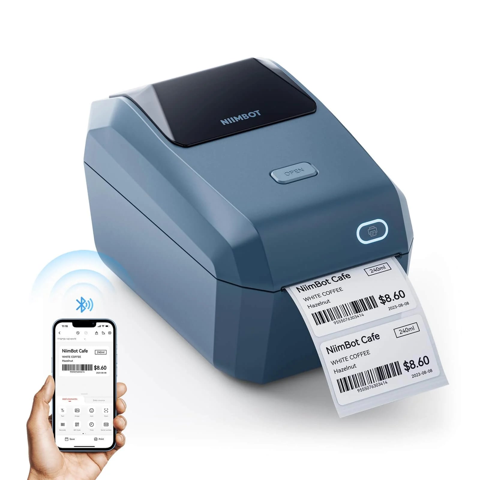 NIIMBOT K3 W label printer lake blue