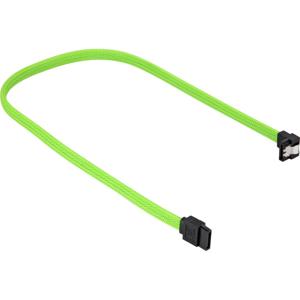 Sharkoon Kabel SATA III 90° sleeve 0,45m groen