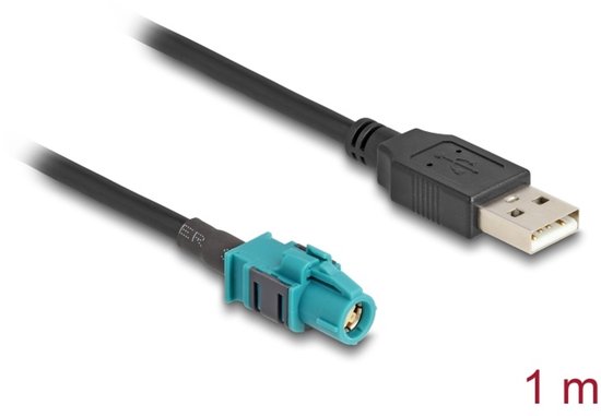 DeLOCK 90534 coax-kabel 1 m HSD Z USB A Zwart