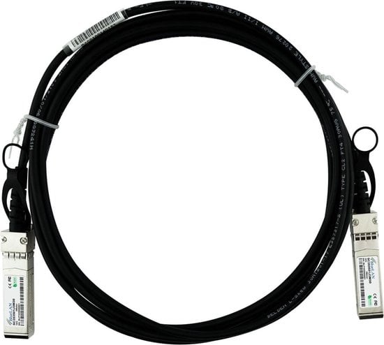 BlueOptics J9284D-BL InfiniBand en Glasvezelkabel 5 m SFP+ Zwart