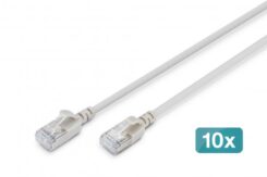 Digitus DK-1632-A-003S-10 netwerkkabel Grijs 0,3 m Cat6a F/FTP (FFTP) Rond