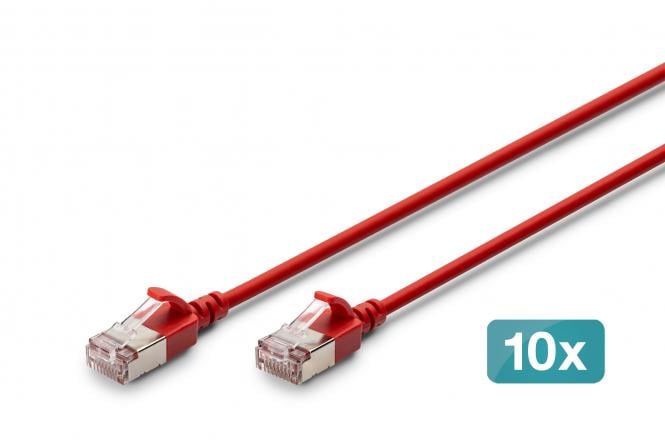 Digitus DK-1632-A-003S-R-10 netwerkkabel Rood 0,3 m Cat6a F/FTP (FFTP) Rond