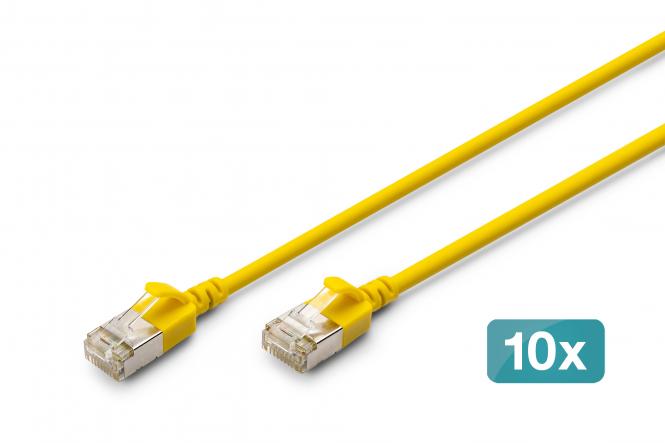 Digitus DK-1632-A-003S-Y-10 netwerkkabel Geel 0,3 m Cat6a F/FTP (FFTP) Rond
