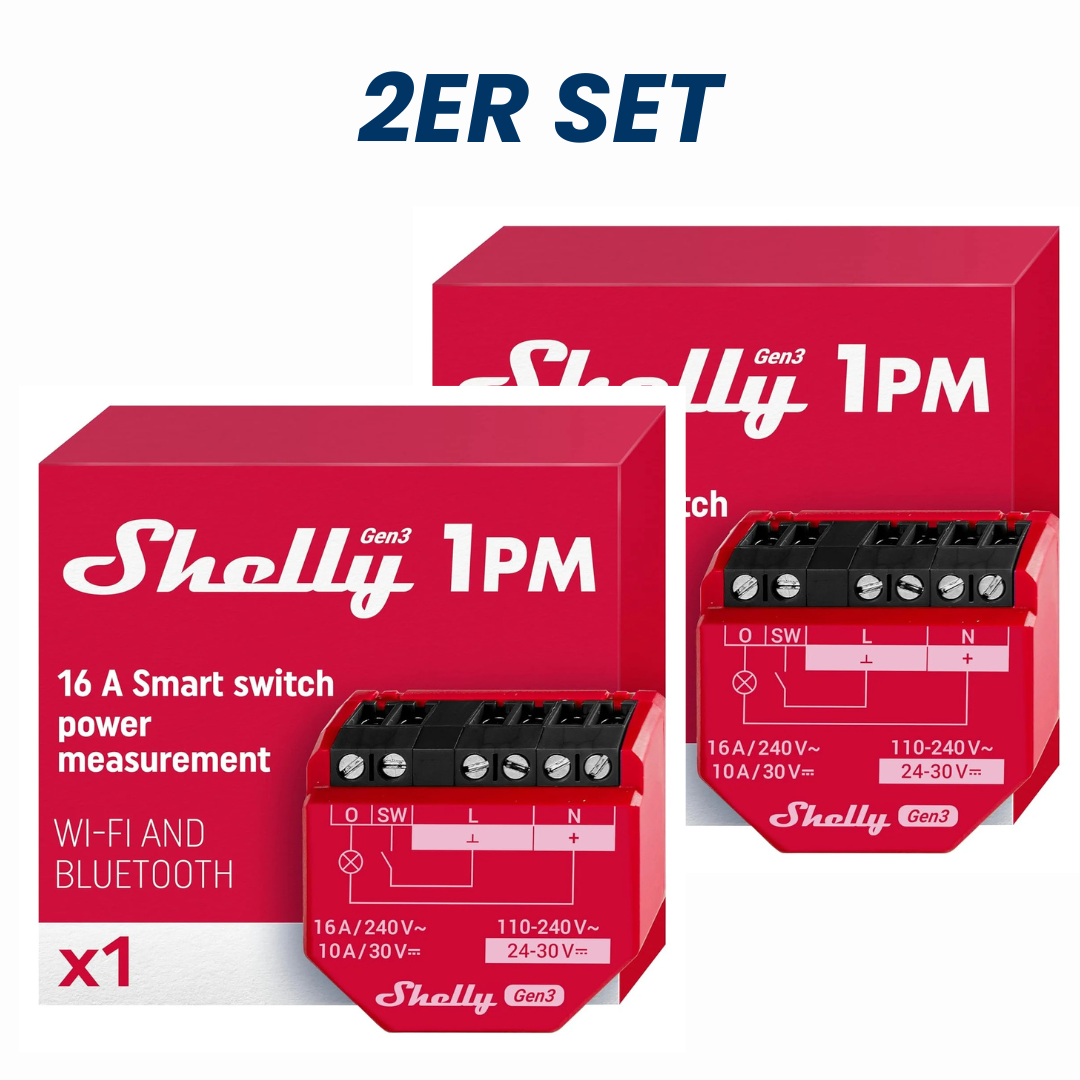 SHELLY 1PM Gen3 2-pack PM Switch