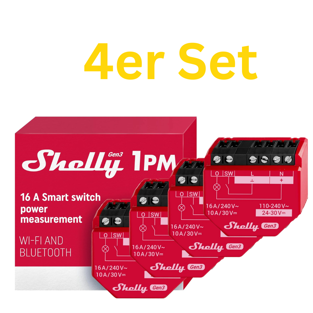 SHELLY 1PM Gen3 4-pack PM Switch