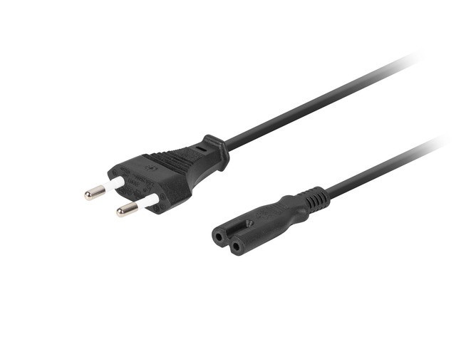 Lanberg CA-C7CA-10CC-0018-BK electriciteitssnoer Zwart 1,8 m C7 stekker CEE7/16