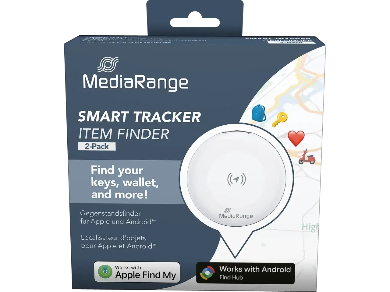 MediaRange Smart Tracker voor Android en Apple 2er Pack