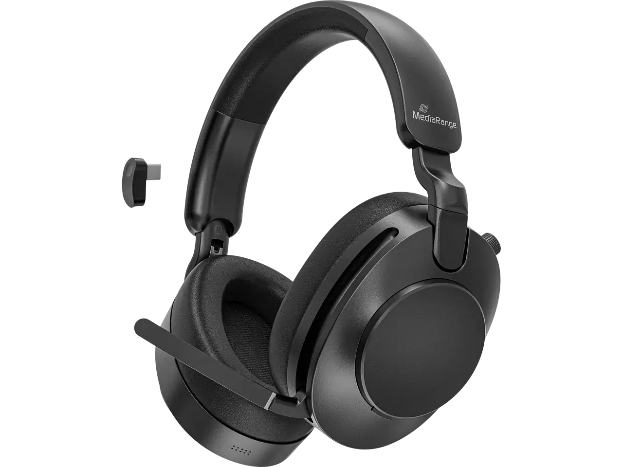 MediaRange Over-Ear Hybrid ANC Koptelefoon Mikrofon-Arm 800mAh