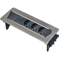 Brennenstuhl 1396200113 power uitbreiding 2 m 3 AC-uitgang(en) Binnen Zwart, Roestvrijstaal