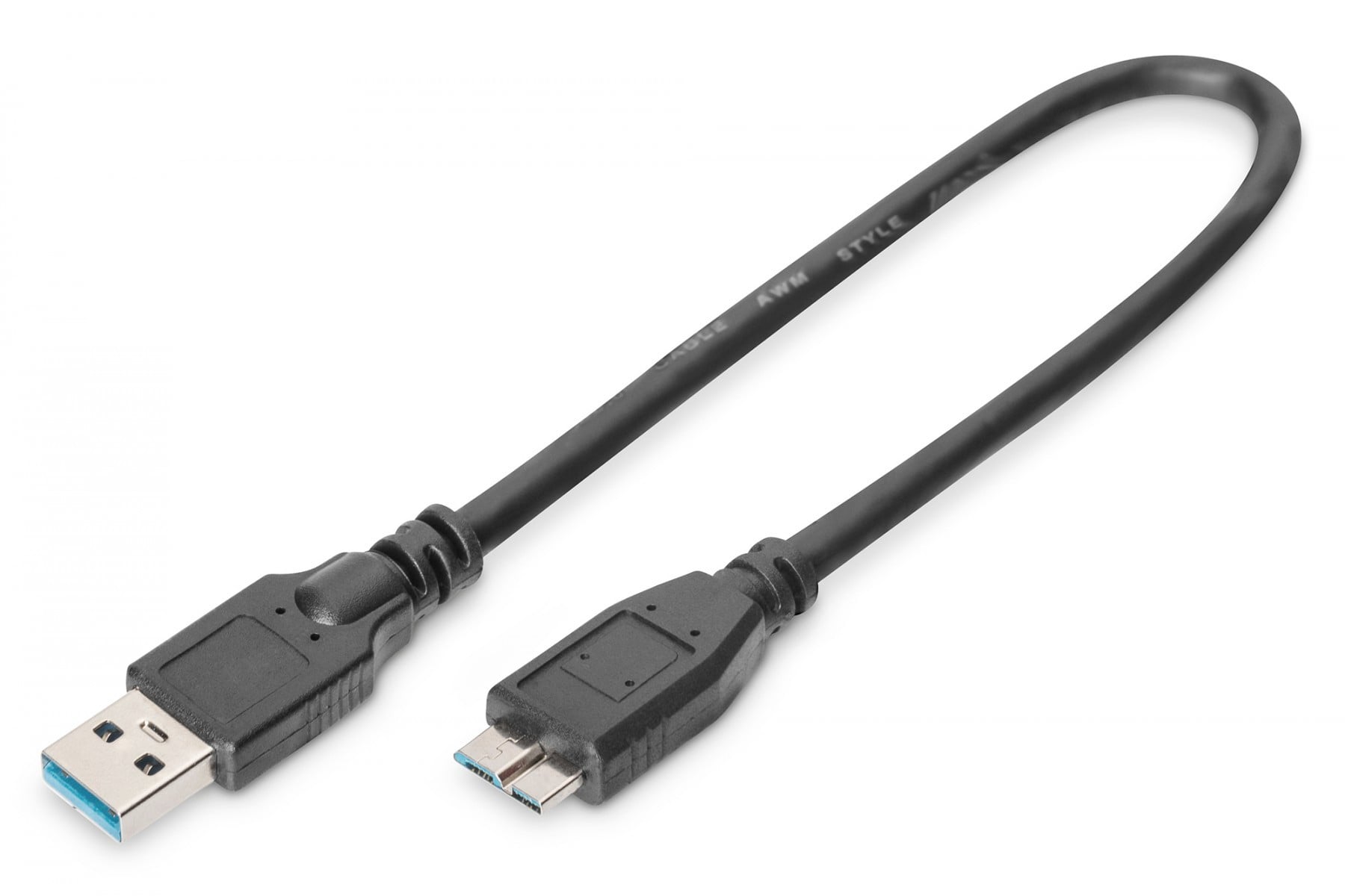 Digitus AK-300117-003-S USB-kabel USB 3.2 Gen 1 (3.1 Gen 1) 0,25 m USB A Micro-USB B Zwart