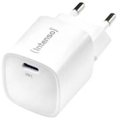 INTENSO POWER ADAPTER MODEL W30C*2 GAN IN DE KLEUR WIT GESCHIKT VOORVERSCHILLENDE APPARATEN