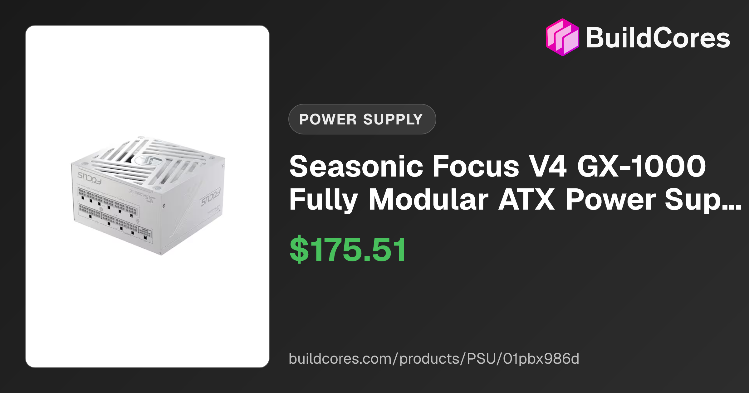 Seasonic Focus GX-1000 power supply unit 1000 W 20+4 pin ATX ATX Wit
