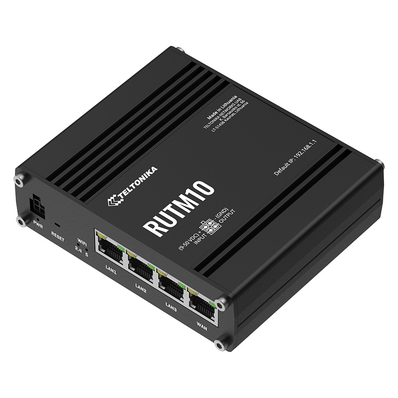 Wired router featuring four Gigabit RJ45 ports and Wi-Fi 5 connectivity options.