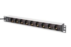 Digitus DN-95437 energiedistributie 9 AC-uitgang(en) 1U Zwart, Zilver