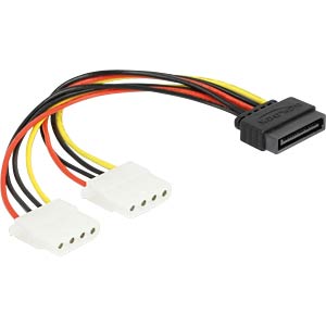 DeLOCK SATA 15pin > 2x 4pin Molex female 20cm