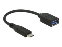 DeLOCK USB 3.1 Gen 2 Type-C/Typ-A USB-kabel 0,1 m USB C USB A Zwart