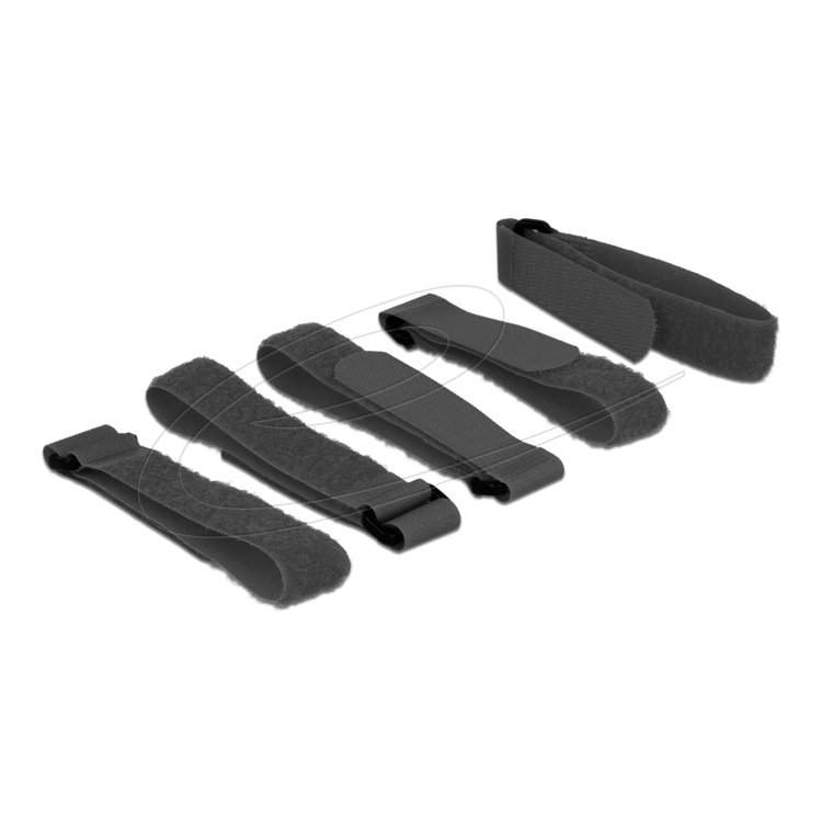 DeLOCK 18704 klittenband Zwart 5 stuk(s)