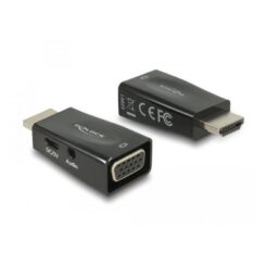 DeLOCK 65901 tussenstuk voor kabels HDMI A VGA & 3.5 mm Audio Zwart