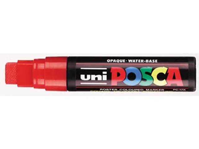 POSCA uni PC-17K markeerstift 1 stuk(s) Beitelvormige punt Rood