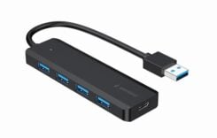 Gembird UHB-U3P4P-02 interface hub USB 3.2 Gen 1 (3.1 Gen 1) Type-A 5000 Mbit/s Zwart
