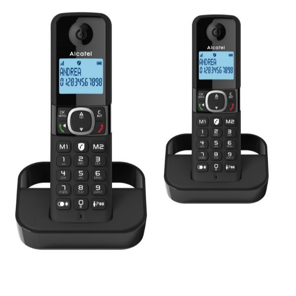 ALCATEL F860 DUO EU,DECT-Telefon,Kabellos.Mobilteil-Schwarz