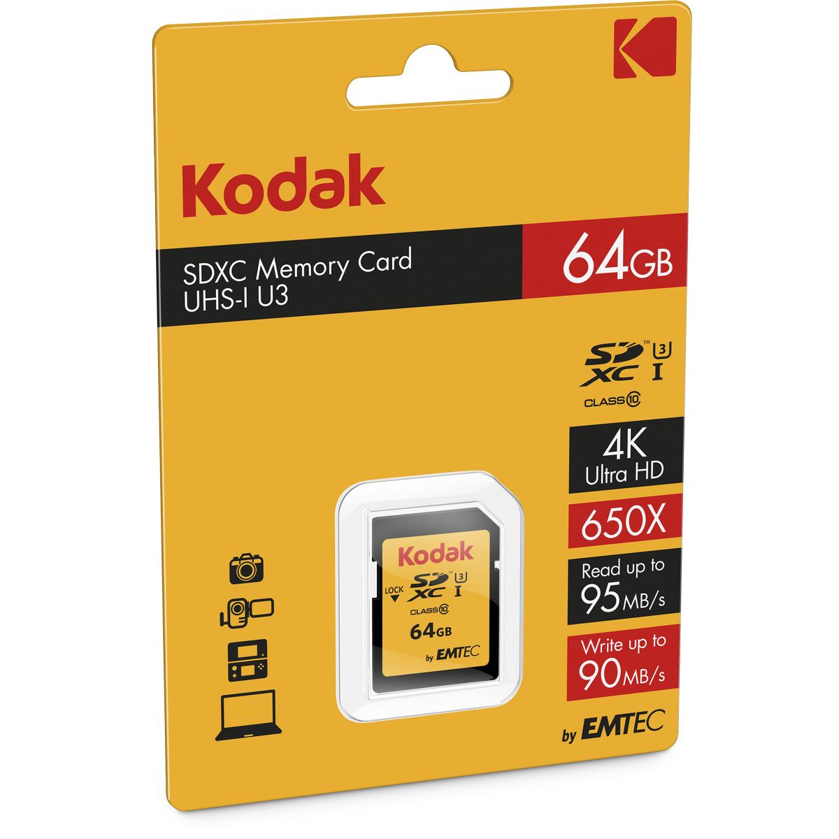 Kodak SDXC 64GB Class10 U3 UHS-I Klasse 10