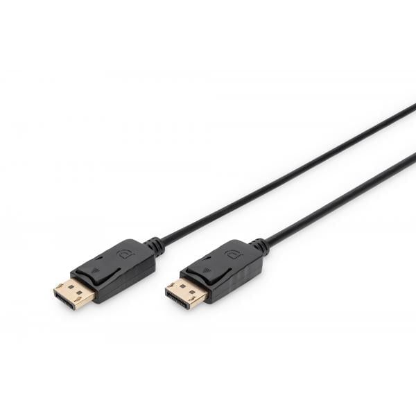 DIGITUS DisplayPort connection cable - DP M/M - 1m - w/interlock - Ultra HD 4K - Black