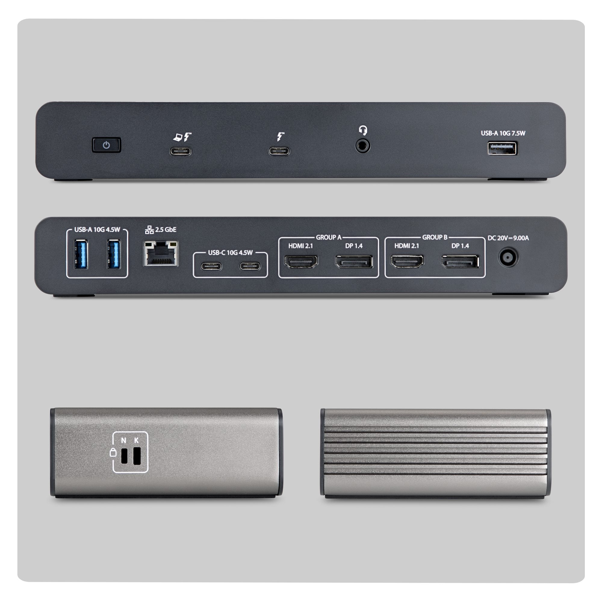StarTech.com 206UE-TB5USB4DOCK laptop dock & poortreplicator Bedraad Thunderbolt 5 Zwart, Grijs - Afbeelding 3