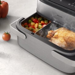 Philips 5000 series NA565/02 Megabasket met Stoomfunctie – Enkele mand of Dubbele Mand - SteamClean – 9,5L – Tot 8 Personen – Inclusief Tang - Afbeelding 3