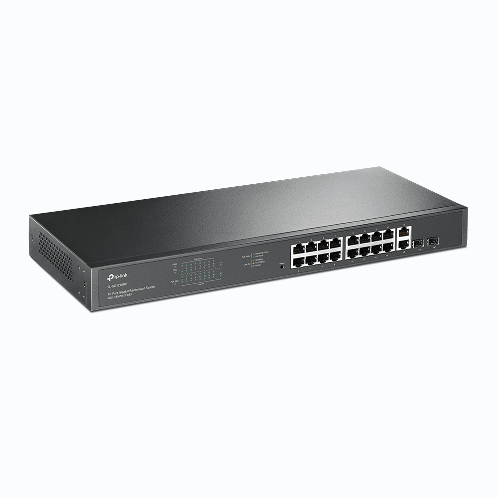 TP-Link TL-SG1218MP netwerk-switch Unmanaged Gigabit Ethernet (10/100/1000) Power over Ethernet (PoE) 1U Zwart - Afbeelding 3