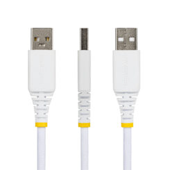 StarTech.com 2m USB-A naar USB-C Snellaadkabel, 15W 3A, Dual-Layer Gevlochten Nylon / TPE Mantel, Duurzame USB-A naar USB-C Oplaadkabel, Wit - Afbeelding 5
