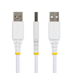 StarTech.com 1m USB-A naar USB-C Snellaadkabel, 15W 3A, Dual-Layer Gevlochten Nylon / TPE Mantel, Duurzame USB-A naar USB-C Oplaadkabel, Wit - Afbeelding 5