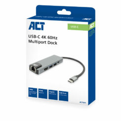 ACT USB-C 4K dockingstation voor 1 HDMI monitor, ethernet, USB-A, PD pass-through - Afbeelding 3