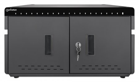 Manhattan USB-C laadkast voor 20 apparaten (iPad tot 11"), ook voor tablets en smartphones, vakken 264×22×235 mm, laadkabels niet inbegrepen (USB-C-kabel 354868 aanbevolen), afsluitbaar, alternatief voor laadtrolley, EU/UK-stroomkabels inbegrepen - Afbeelding 4