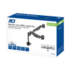 ACT Monitorarm 34" office solid pro, gasveer, paalbevestiging, 2 schermen - Afbeelding 5