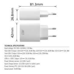 ACT USB-C & USB-A lader 20W met Power Delivery PPS, Quick Charge, GaNFast - Afbeelding 6