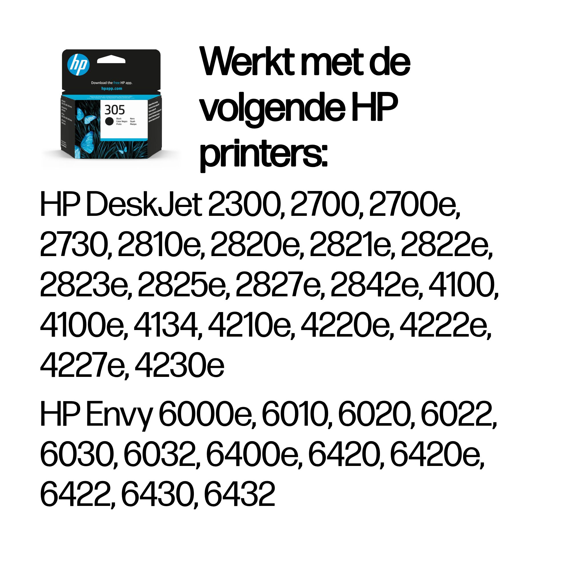 HP 305 originele zwarte inktcartridge - Afbeelding 3