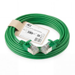 ACT Groene 3 meter LSZH S/FTP CAT6A slimline patchkabel snagless met RJ45 connectoren - Afbeelding 3