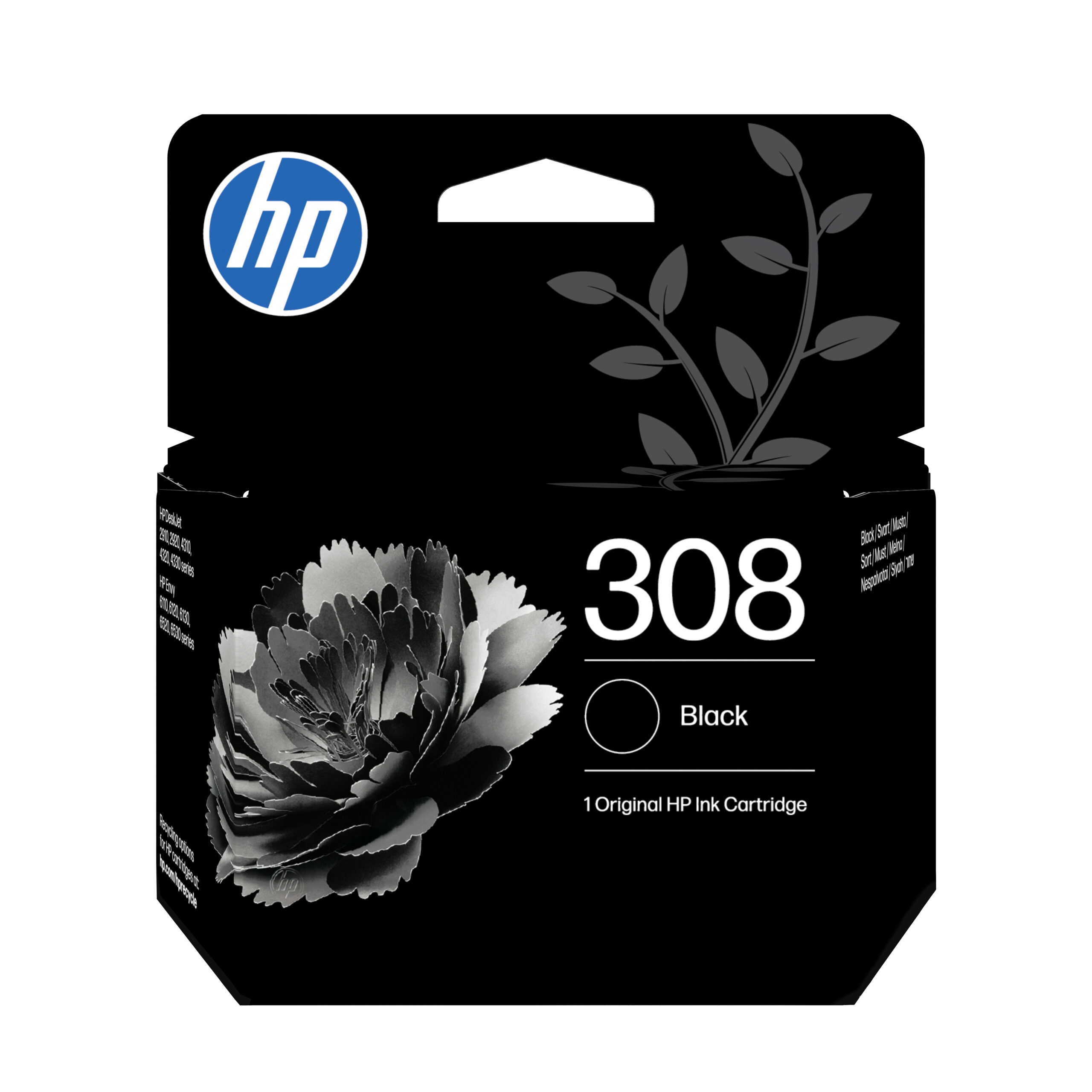 HP 308 originele zwarte inktcartridge - Afbeelding 2